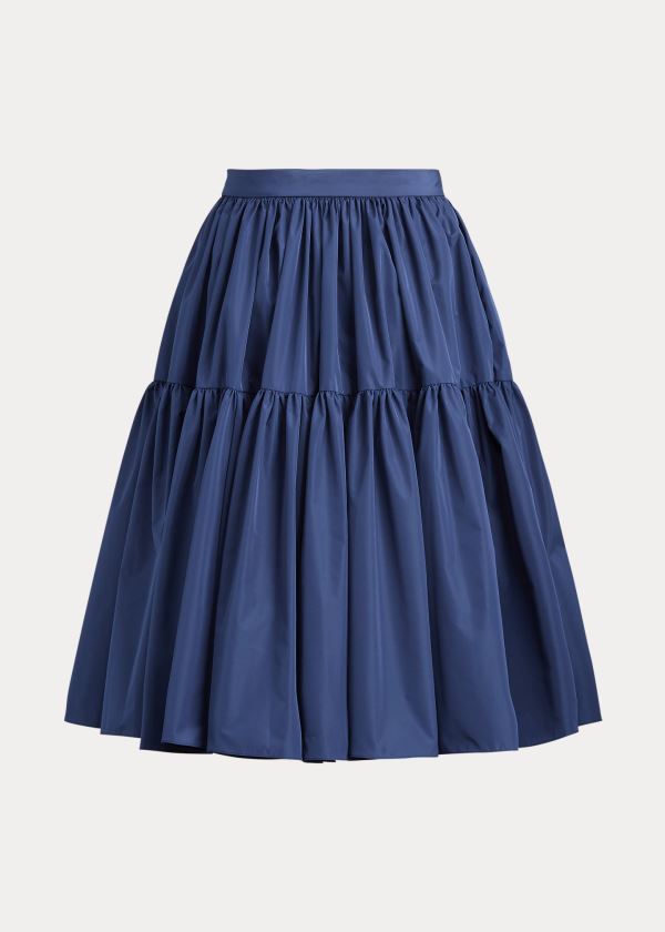 Falda Ralph Lauren Mujer Azul Oscuro Marino - Addie Taffeta - JTNHZ6802